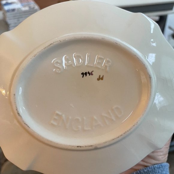 Rare Vtg Sadler Oval Happy Anniversary Teapot Gold Trim - Picture 6 of 6